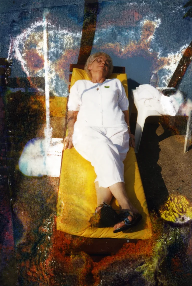 Mouldy photograph of a woman sunbathing found in an abandoned pub in Bexhill-on-Sea
