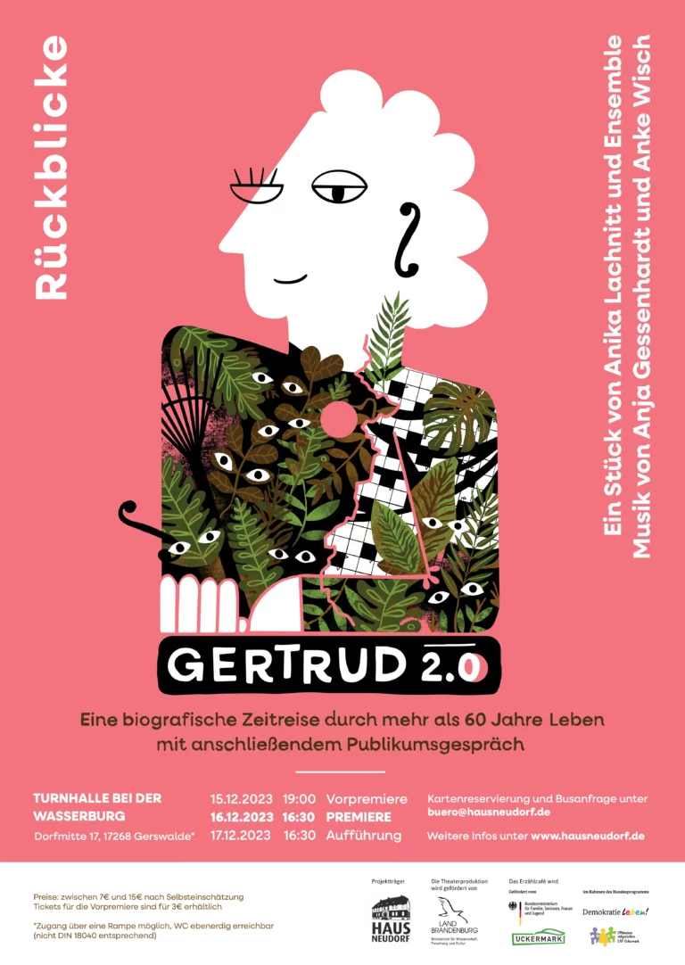 Typography Illustration Graphic Design event poster theatre DDR Haus Neudorf Gerswalde