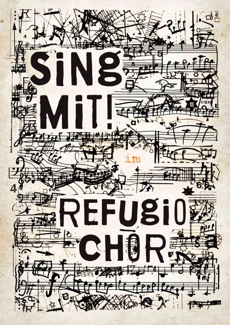 Typography Graphic Design Illustration Choir Flyer Refugio Chor Berlin